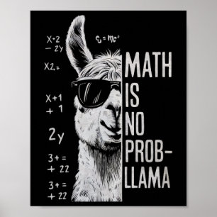 Poster Math N'est Pas Un Problème Drôle Llama Homme Femme