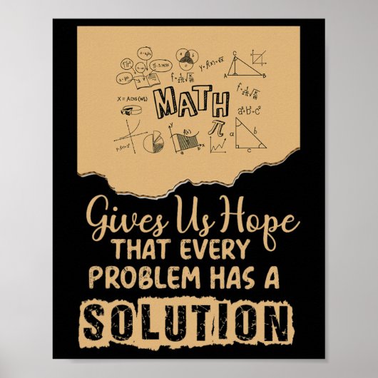 Poster Math nous donne de l'espoir Problème Solution Insp (Devant)
