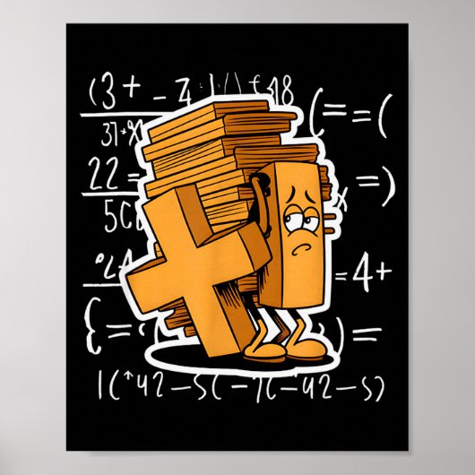 Poster Math Overload Funny Equation Cartoon (Devant)