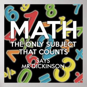 Poster Math personnalisé le seul sujet qui compte