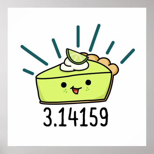Poster Math Pi Nombre Funky Pie Pun (Devant)