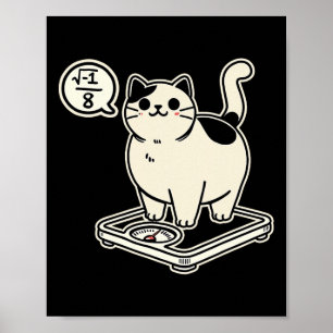 Poster Math Pun Cat i Overate I Plus de 8 Funny Enseignan