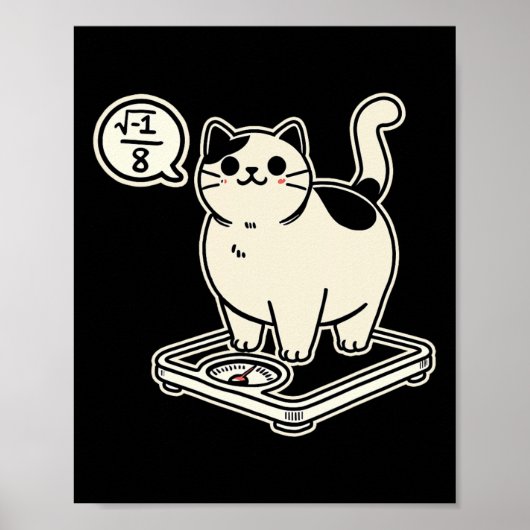 Poster Math Pun Cat i Overate I Plus de 8 Funny Enseignan (Devant)