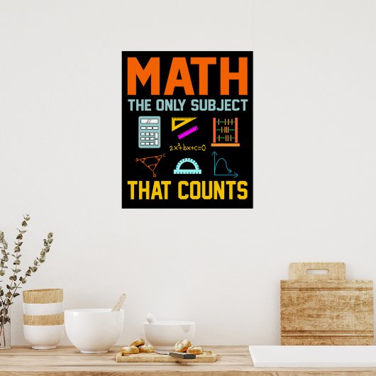 Poster Math Sujet Counts Mathématique Math Enseignant (Cuisine)