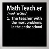 Poster Math Teacher Definition Mathematics Maths Student (Devant)