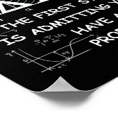 Poster Math The First Step Is Admitting You Have A Proble (Coin)