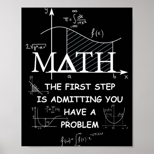 Poster Math The First Step Is Admitting You Have A Proble (Devant)