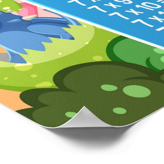 Poster Math Times Tables Cute Dinosaur (Coin)