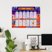 Poster Math Times Tables Enseignement en classe (Bureau à domicile)