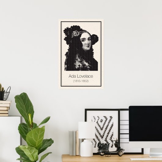 Poster Mathématiciens - Ada Lovelace (Bureau à domicile)