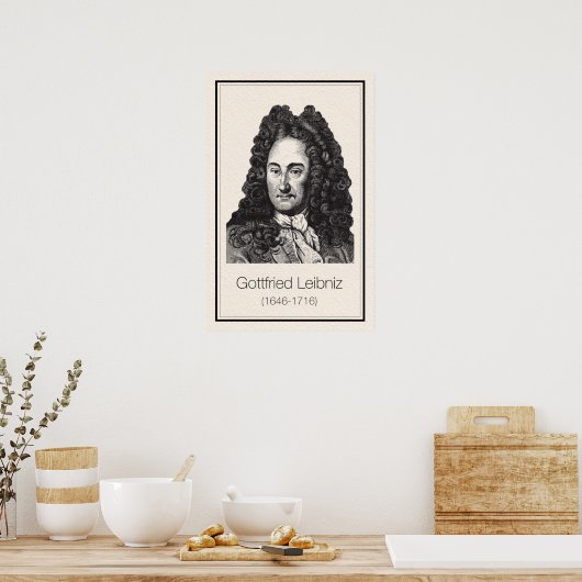 Poster Mathématiciens - Leibniz (Cuisine)
