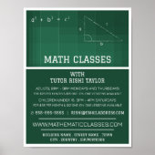 Poster Mathématique Chalkboard, Math Classes Publicité (Devant)