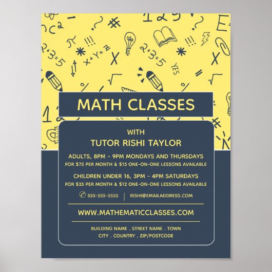 Poster Mathématique Conception d'Icône, Classes Mathémati (Devant)