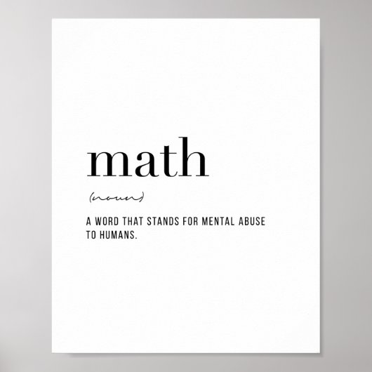 Poster Mathématiques de définition (Devant)