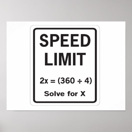 Poster Mathématiques de limite de vitesse (Devant)