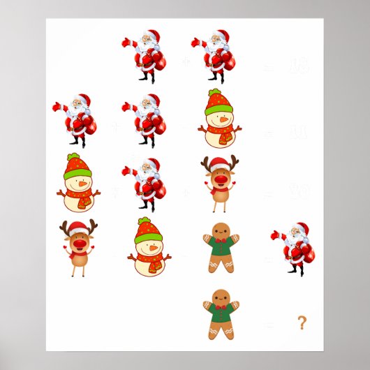 Poster mathématiques de noël drôle (Devant)