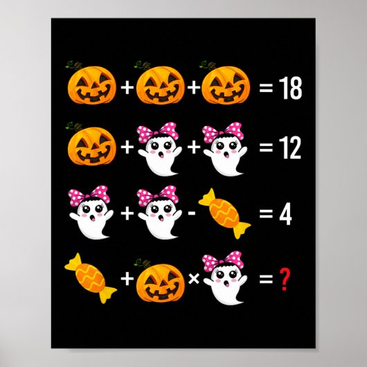 Poster Mathématiques fantômes Mathématiques Halloween Cut (Devant)