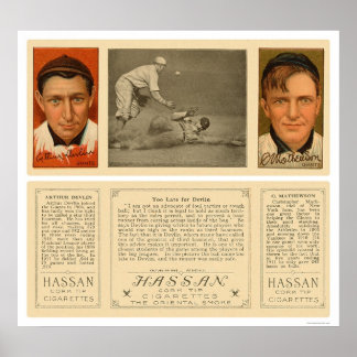 Poster Mathewson Devlin Giants Baseball 1912