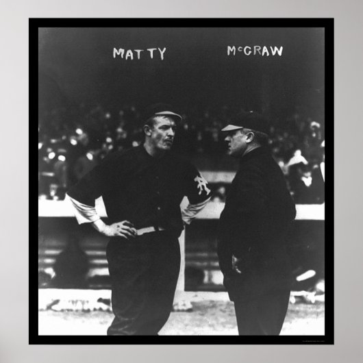 Poster Mathewson McGraw Giants Baseball 1913 (Devant)