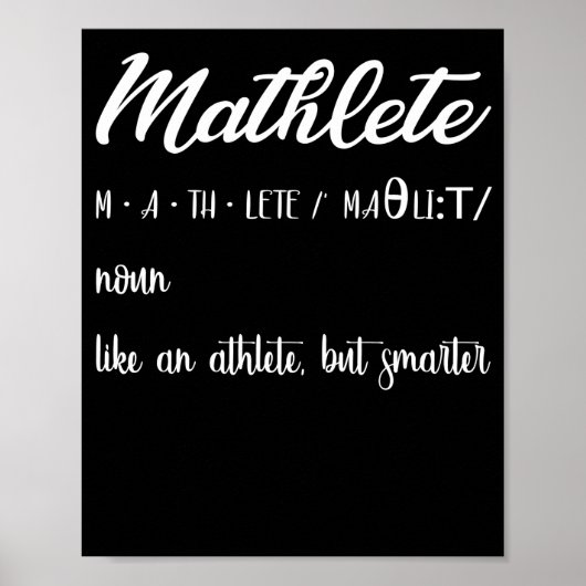 Poster Mathlete Définition Math Geek Nerd (Devant)