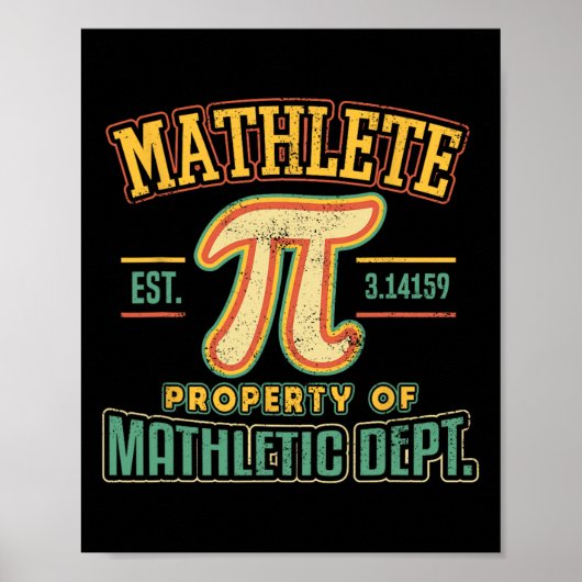 Poster Mathlete Mathletic Department Pi 3.14 Math Calculu (Devant)