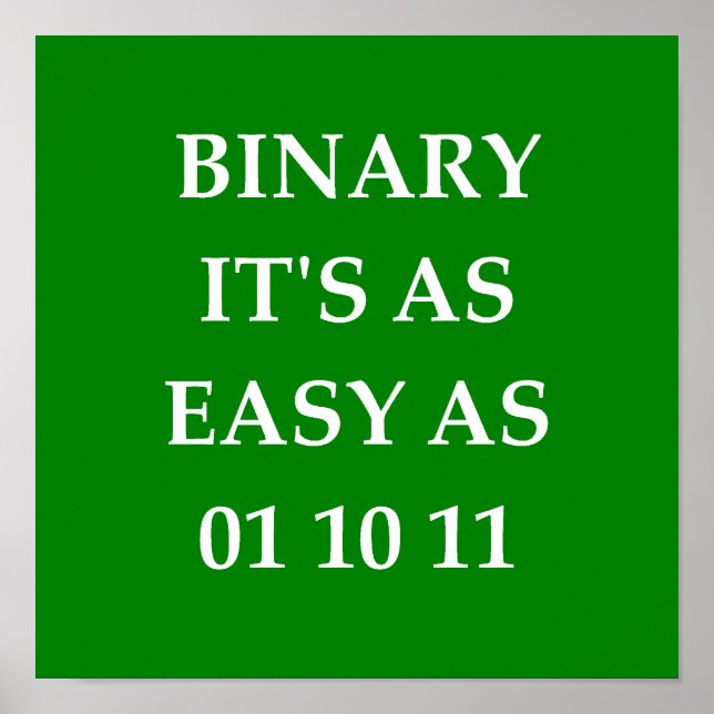 Poster maths binaire (Devant)