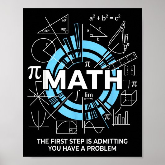 Poster Maths La Première étape Est D'admettre Que Vous Av (Devant)