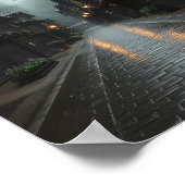 Poster Matin brumeux dans un village japonais (Coin)