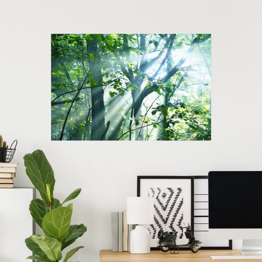 Poster Matin dans la forêt (Bureau à domicile)