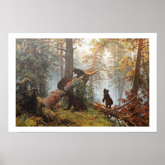 Poster Matin dans une forêt de pins (Devant)