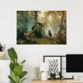 Poster Matin dans une forêt de pins par Ivan Shishkin (Bureau à domicile)