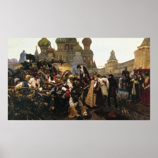 Poster Matin de l'exécution de Streltsy par Vasily Suriko (Devant)