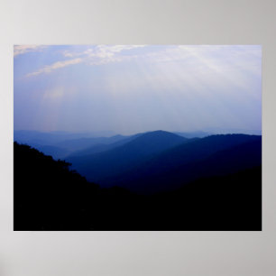 Poster Matin fumeux de montagne