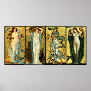 Poster Matin, Midi, Soirée, Nuit par Walter Crane 1891