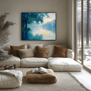 Poster Matin serein au lac fauve – Inspiré de la nature