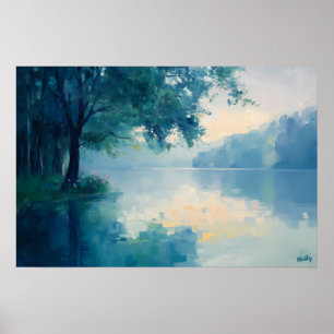 Poster Matin serein au lac fauviste – Inspiré de la natur