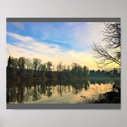 Poster Matin sur la rivière Willamette, Oregon (Devant)
