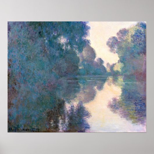 Poster Matin sur la Seine près de Giverny (1897) (Devant)