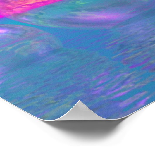 Poster Matin tropical - Magenta et Paradis Turquoise (Coin)