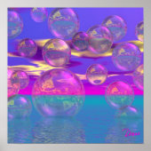 Poster Matin tropical - Magenta et Paradis Turquoise (Devant)