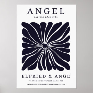 Poster Matisse Floral Abstract Dark Navy Wall Art Print