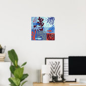 Poster Matisse Inspiré Ocean Life Papier Coupes Bleu (Bureau à domicile)
