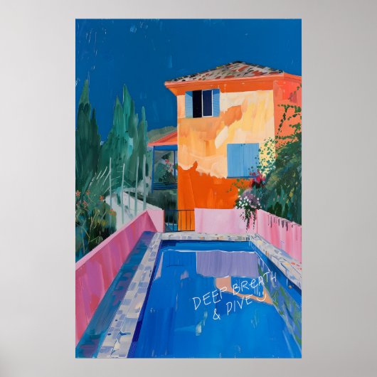 Poster Matisse Inspired Mediterranean Pool Art Print Bold (Devant)