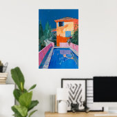 Poster Matisse Inspired Mediterranean Pool Art Print Bold (Bureau à domicile)