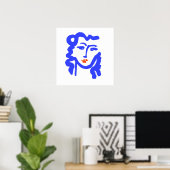 Poster Matisse Style Blue Face Girl (Bureau à domicile)