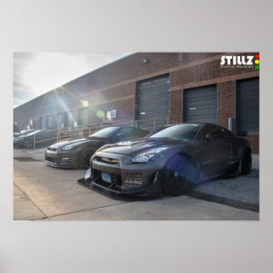 Poster Matte Black Rocket Bunny Nissan GTR