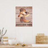 Poster Matte Cowboy Boot et Casquette (Cuisine)