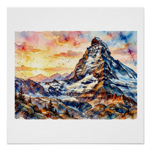 Poster Matterhorn au lever du soleil,