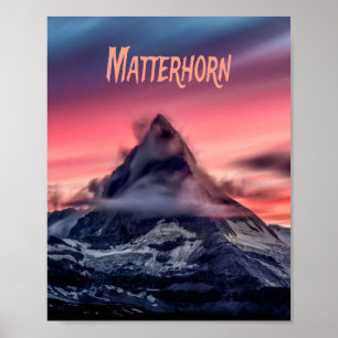 Poster Matterhorn Mountain Europe Alpes Suisse Italie