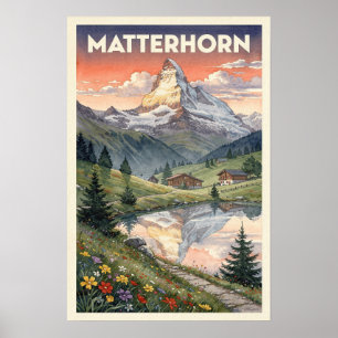 Poster Matterhorn Voyage Alpin Vintage